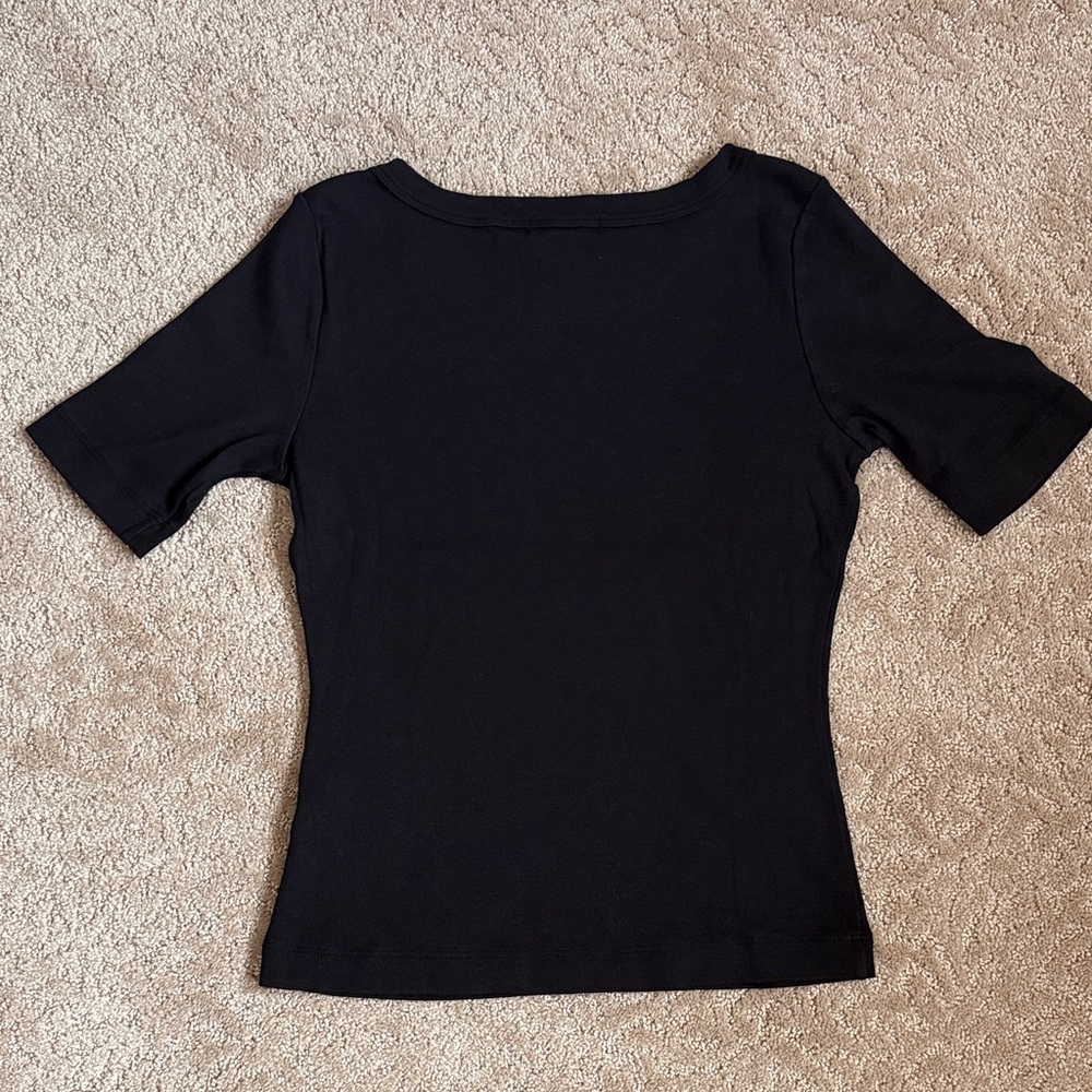 Michael Stars Black Short Sleeve Tee-NWT Size M - Picture 4 of 7